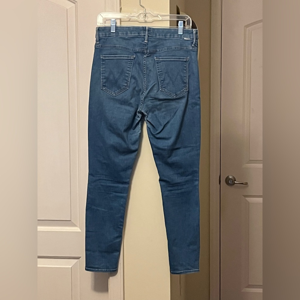 Mother Blue High Rise Skinny Jeans - Picture 2 of 4